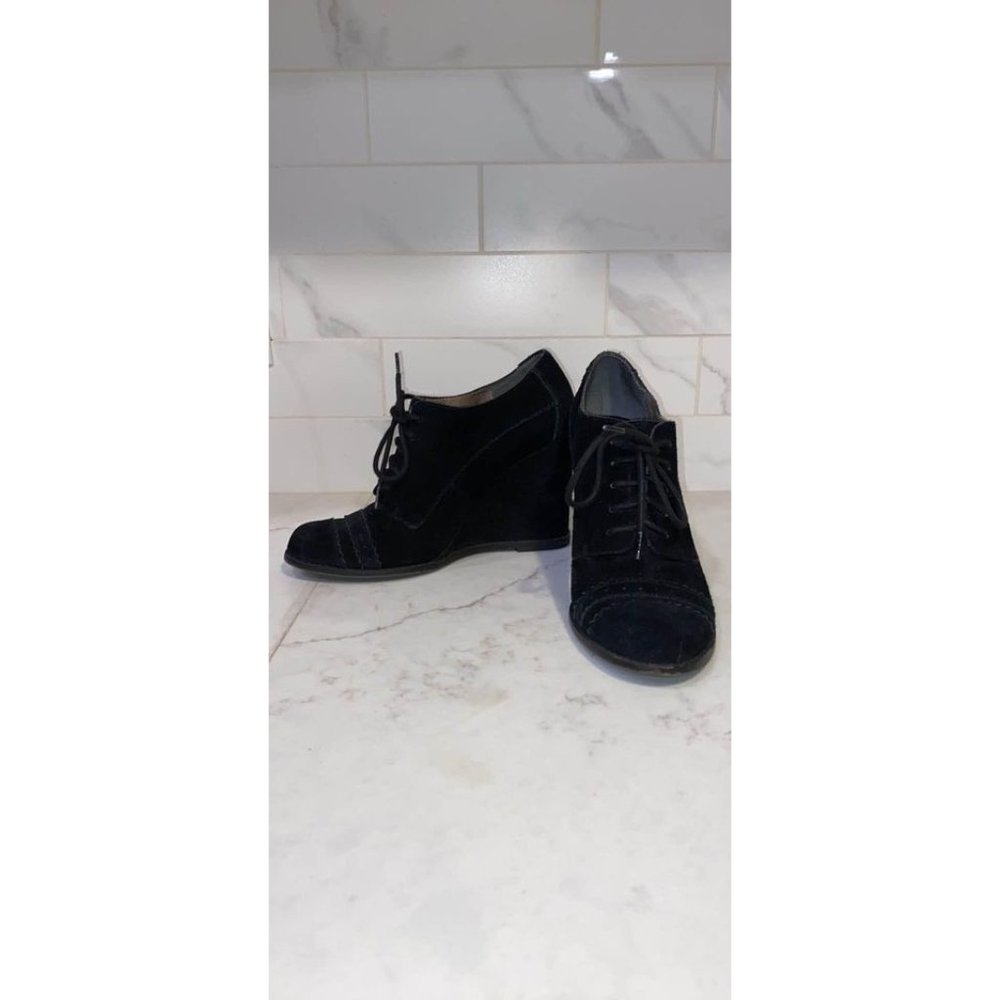 Vince Camuto Womens 'Miller' Black Suede Wedge Ankle Boots Size 7 B 216583